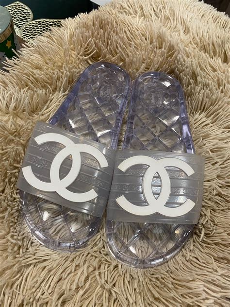 chanel slides|chanel clear pool slides.